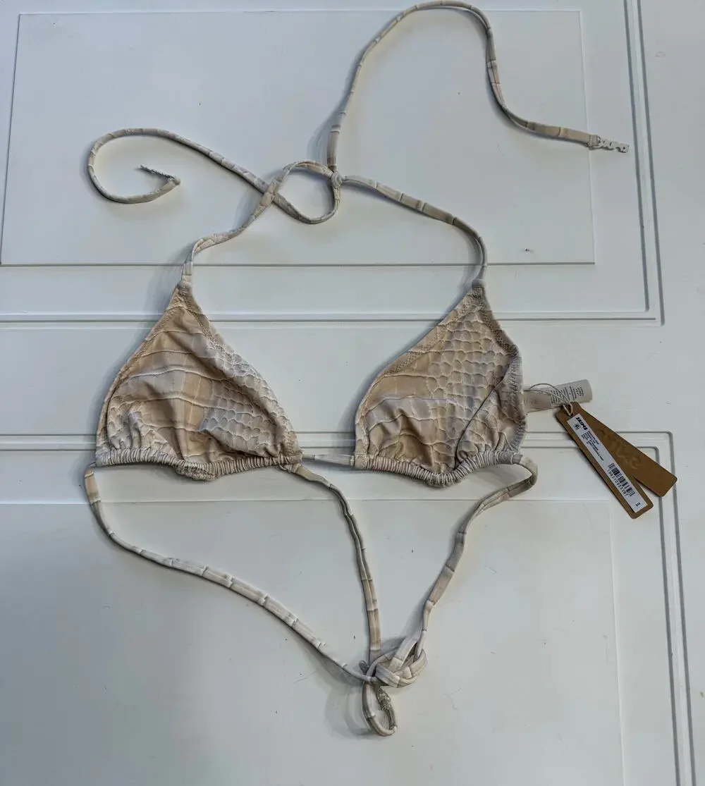 Skims Womens NWT Sz XL Croc Print Signature Swim Triangle Bikini Top